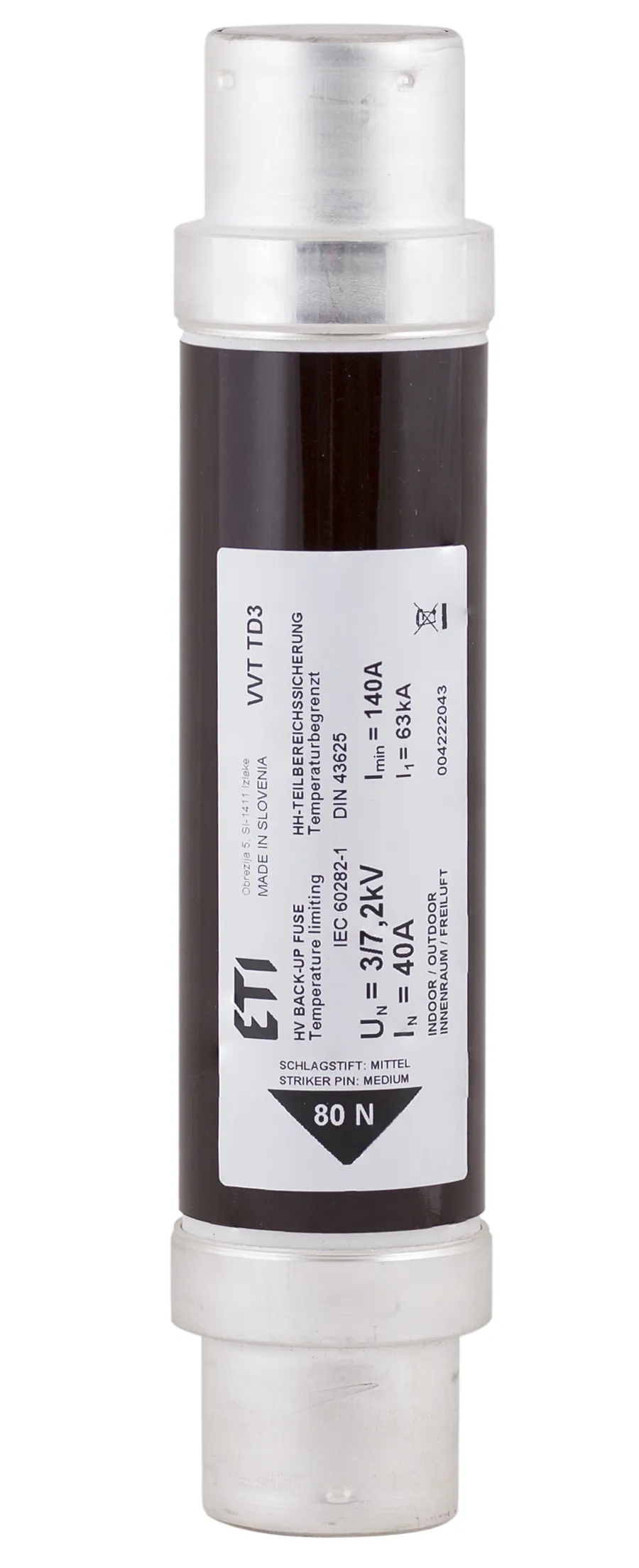 Fuse link VVC3 7,2kV/2A 004220003