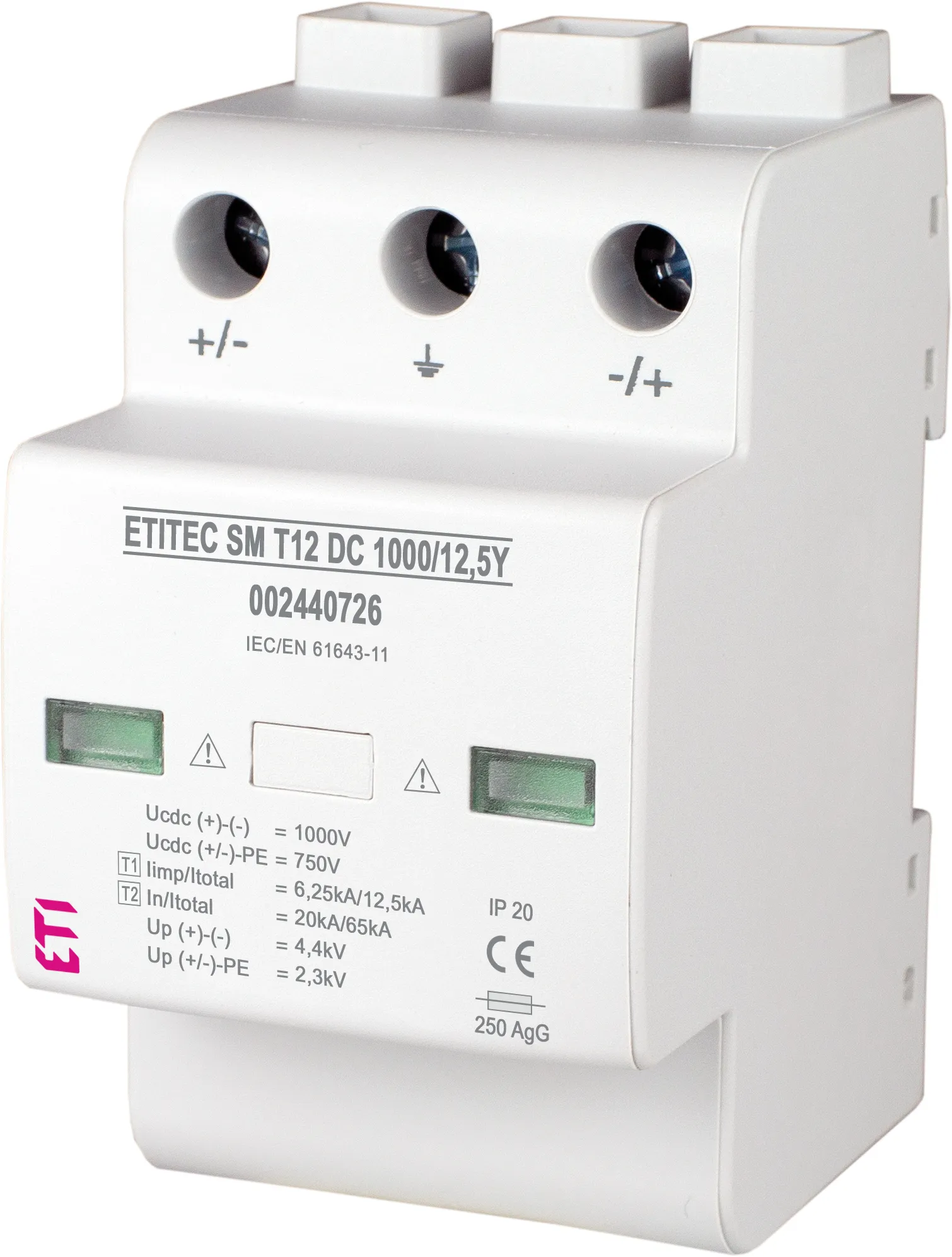 Surge arrester ETITEC SM T12 DC 1000/12,5 Y R 002440727