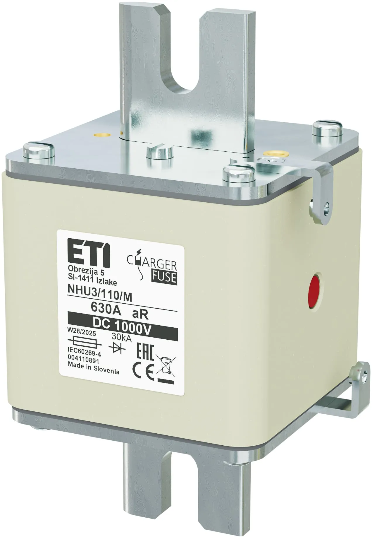 Fuse link NHU3/110/M aR 630A/1000V DC 004110891