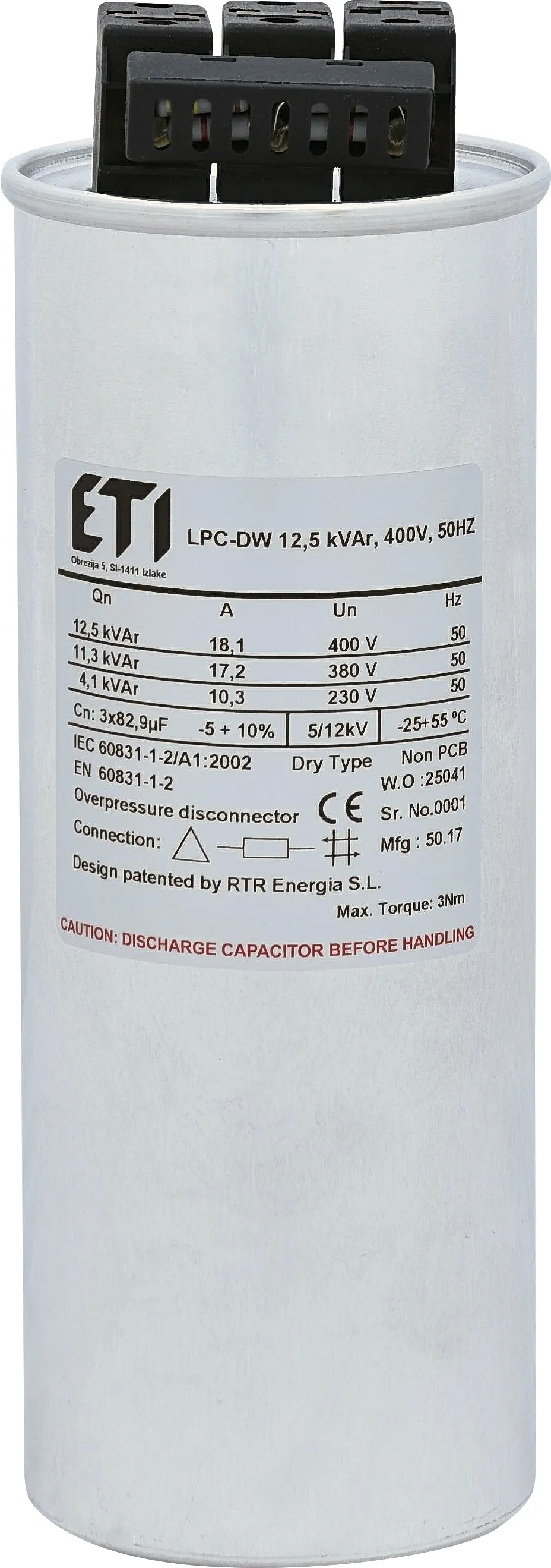 Capacitor LPC-DW 12.5 kVAr, 400V, 50HZ 004656852
