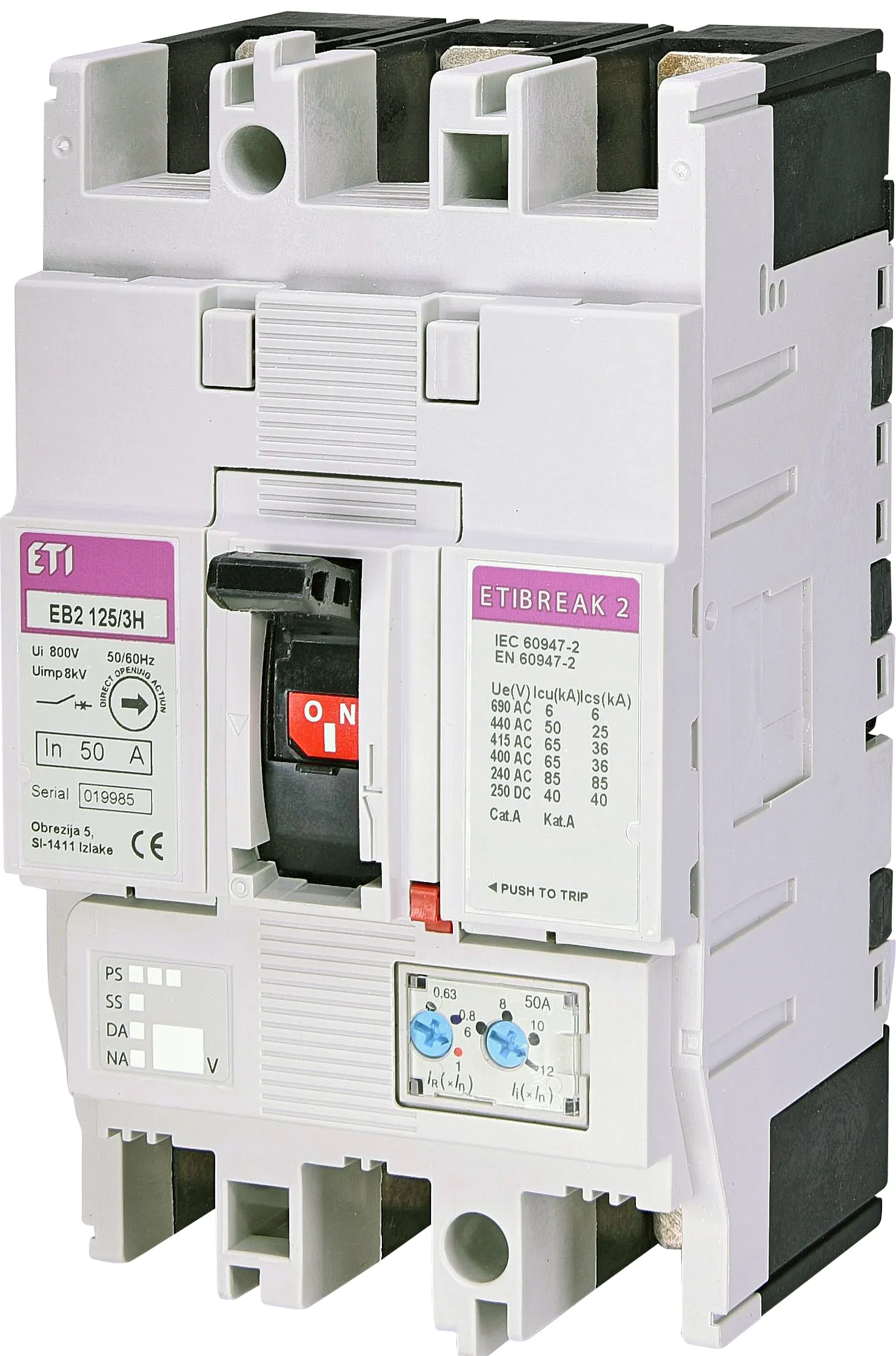 Molded Case Circuit Breaker EB2 125/3H 50A 3p 004672103